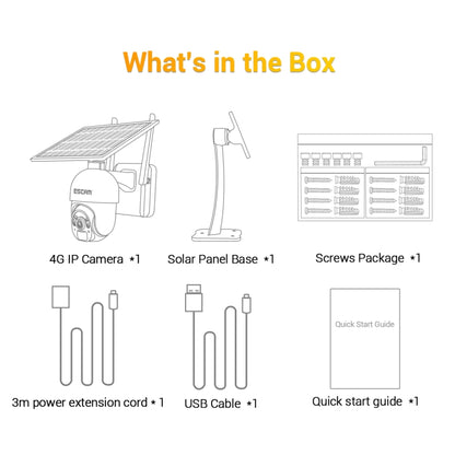 ESCAM QF450 HD 1080P 4G US Version Solar Powered IP Camera without Memory, Support Two-way Audio & PIR Motion Detection & Night Vision & TF Card - Dome Camera by ESCAM | Online Shopping UK | buy2fix