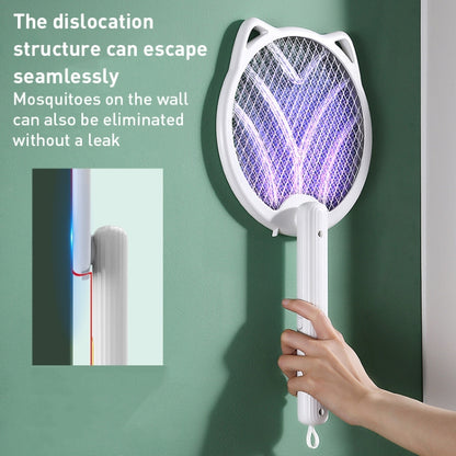 Cat Ear Rotary Electric Mosquito Swatter (White) - Fly Swatter by buy2fix | Online Shopping UK | buy2fix