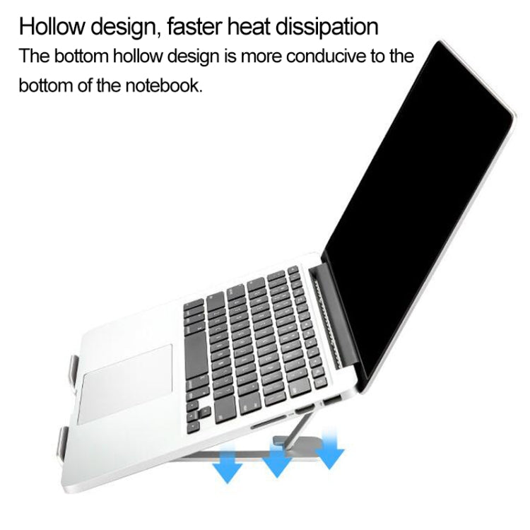 Laptop Height Extender Holder Stand Folding Portable Computer Heat Dissipation Bracket, Size: 22.3x23.5x1.3cm (Silver) - MacBook Holder by buy2fix | Online Shopping UK | buy2fix