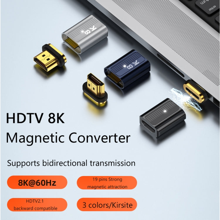 8K 60Hz HDMI Female to DP Male Magnetic Adapter (Silver) - Adapter by buy2fix | Online Shopping UK | buy2fix