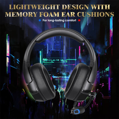 KOTION EACH G3000 3.5mm & USB Plug Stereo RGB Light Gaming Headset with Omni-directional Mic, Cable Length: 1.9m (Black) - Multimedia Headset by KOTION EACH | Online Shopping UK | buy2fix