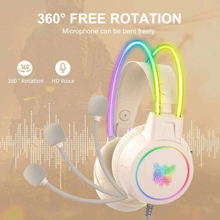 ONIKUMA X15 Pro Symphony Wired Gaming Headphone with Microphone(Beige) - Multimedia Headset by ONIKUMA | Online Shopping UK | buy2fix