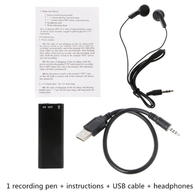 4GB USB Recorder Pen MP3 Player Meeting Listening Class Old Man Memory Pen(Black) - Recording Pen by buy2fix | Online Shopping UK | buy2fix