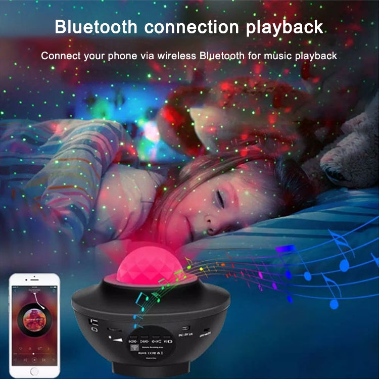 8W USB Charging Music Starry Sky Water Texture Light Atmosphere Lamp with Remote Control (White) - Projection Lamp by buy2fix | Online Shopping UK | buy2fix