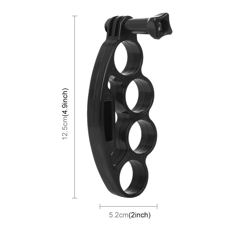 PULUZ Handheld Plastic Knuckles Fingers Grip Ring Monopod Tripod Mount with Thumb Screw for GoPro, Insta360, DJI and Other Action Cameras(Black) - Stabilizer Grip by PULUZ | Online Shopping UK | buy2fix