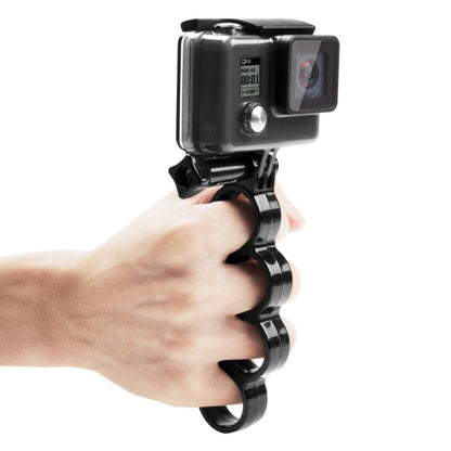 PULUZ Handheld Plastic Knuckles Fingers Grip Ring Monopod Tripod Mount with Thumb Screw for GoPro, Insta360, DJI and Other Action Cameras(Black) - Stabilizer Grip by PULUZ | Online Shopping UK | buy2fix