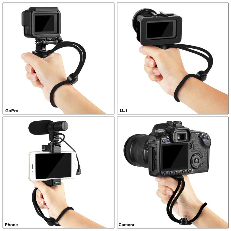 PULUZ Vlogging Live Broadcast Handheld Grip Selfie Rig Stabilizer ABS Tripod Adapter Mount with Cold Shoe Base & Wrist Strap - Desktop Holder by PULUZ | Online Shopping UK | buy2fix