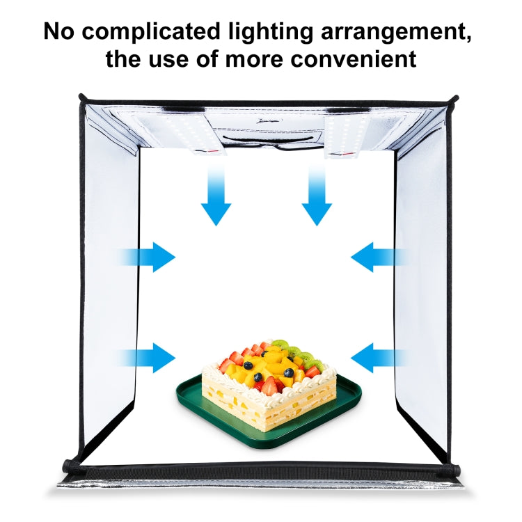 PULUZ Photo Studio Light Box Portable 60 x 60 x 60 cm Light Tent LED 5500K White Light Dimmable Mini 36W Photography Studio Tent Kit with 6 Removable Backdrops (Black Orange White Green Blue Red)(EU Plug) -  by PULUZ | Online Shopping UK | buy2fix