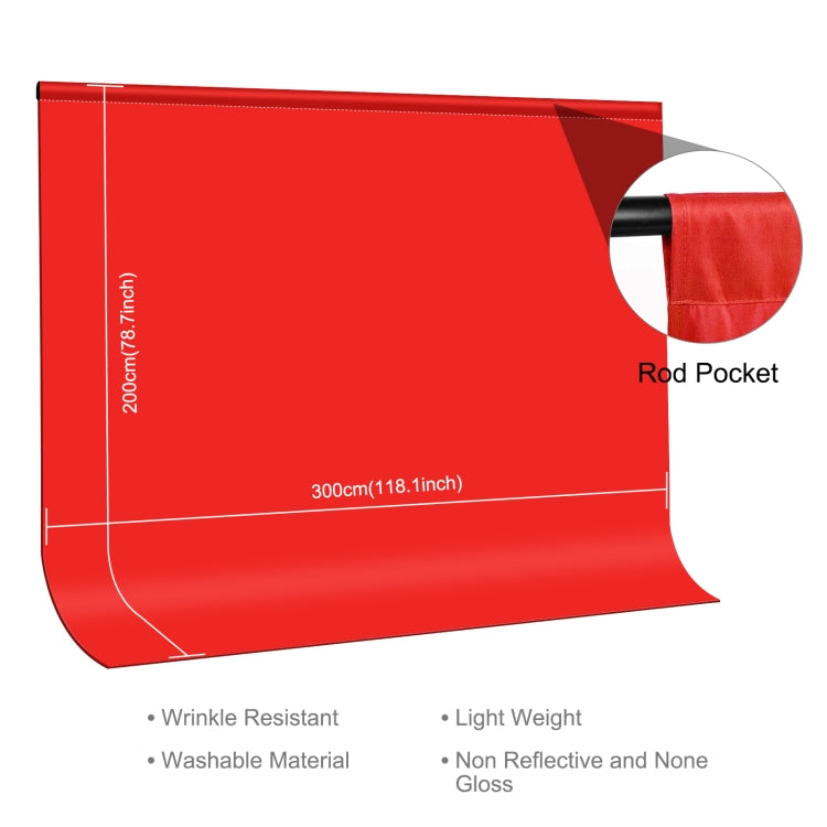 PULUZ 3m x 2m Photography Background Thickness Photo Studio Background Cloth Backdrop(Red) - Solid Color by PULUZ | Online Shopping UK | buy2fix