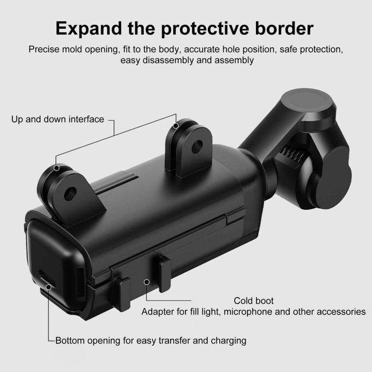 For DJI OSMO Pocket 3 PULUZ Plastic Protection Frame Expansion Cold Shoe Adapter Bracket (Black) - Mount & Holder by PULUZ | Online Shopping UK | buy2fix