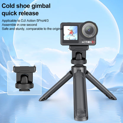 For DJI Osmo Action 5 Pro / 4 / 3 PULUZ Cold Shoe Gimbal Quick Release Base Adapter (Black) -  by PULUZ | Online Shopping UK | buy2fix