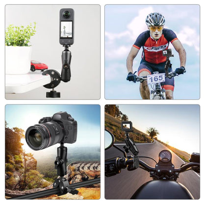 PULUZ Motorcycle Crab Clamp Handlebar Fixed Mount Holder for GoPro and Other Action Cameras(Black) - Bicycle Handlebar Mount by PULUZ | Online Shopping UK | buy2fix