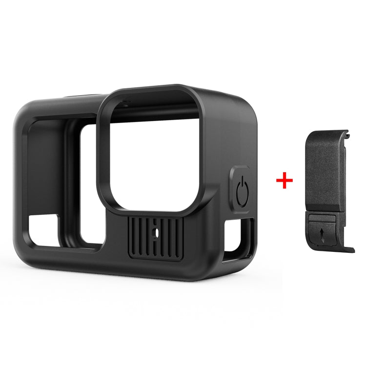 For GoPro HERO13 Black PULUZ Silicone Protective Case Side Interface Cover with Wrist Strap & Lens Cover (Black) - Silicone Cases by PULUZ | Online Shopping UK | buy2fix