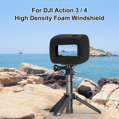 For DJI Osmo Action 4 / 3 PULUZ High Density Foam Windshield (Black) - Silicone Cases by PULUZ | Online Shopping UK | buy2fix