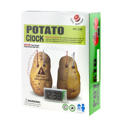 DIY Novel Green Science Potato Digital Clock Educational Kit with 2 inch LCD Screen (Potato NOT Included)(White) - Alarm Clocks by buy2fix | Online Shopping UK | buy2fix