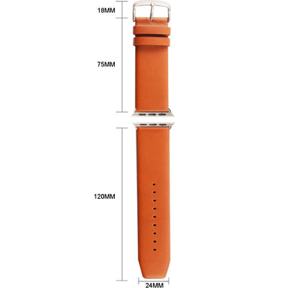 Kakapi for Apple Watch 42mm Subtle Texture Brushed Buckle Genuine Leather Watch Band with Connector(Coffee) - Watch Bands by Kakapi | Online Shopping UK | buy2fix