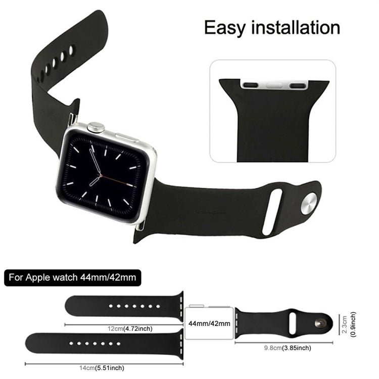 For Apple Watch Ultra 49mm & Watch Ultra 2 49mm / Series 9&8&7 45mm / SE 3&SE 2&6&SE&5&4 44mm / 3&2&1 42mm 3 in 1 Rubber Watch Band with Pin Buckle(Dark Blue) - Watch Bands by buy2fix | Online Shopping UK | buy2fix