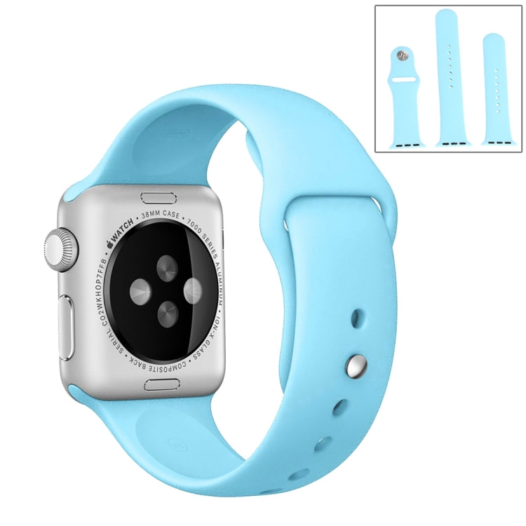 For Apple Watch Ultra 49mm & Watch Ultra 2 49mm / Series 9&8&7 45mm / SE 3&SE 2&6&SE&5&4 44mm / 3&2&1 42mm 3 in 1 Rubber Watch Band with Pin Buckle(Baby Blue) - Watch Bands by buy2fix | Online Shopping UK | buy2fix