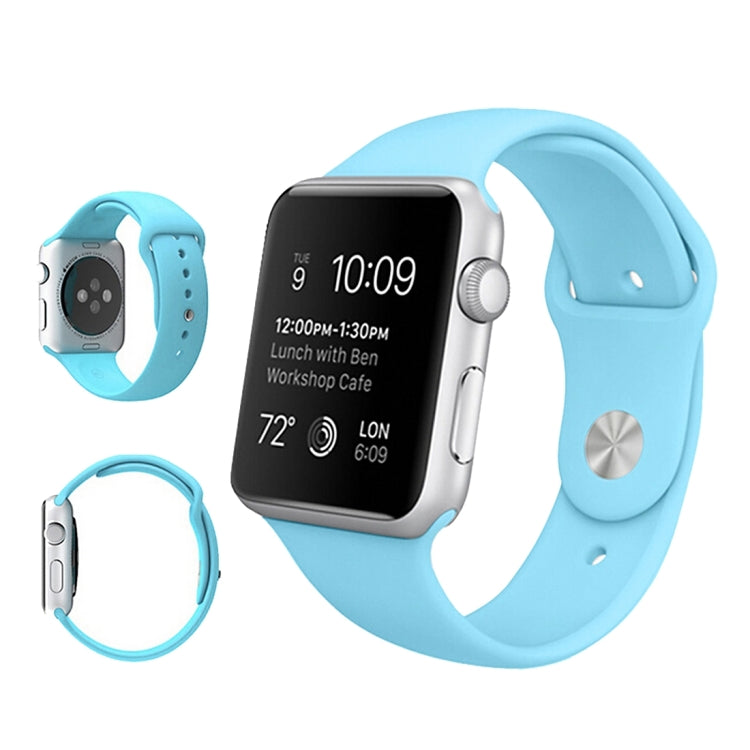 For Apple Watch Ultra 49mm & Watch Ultra 2 49mm / Series 9&8&7 45mm / SE 3&SE 2&6&SE&5&4 44mm / 3&2&1 42mm 3 in 1 Rubber Watch Band with Pin Buckle(Baby Blue) - Watch Bands by buy2fix | Online Shopping UK | buy2fix