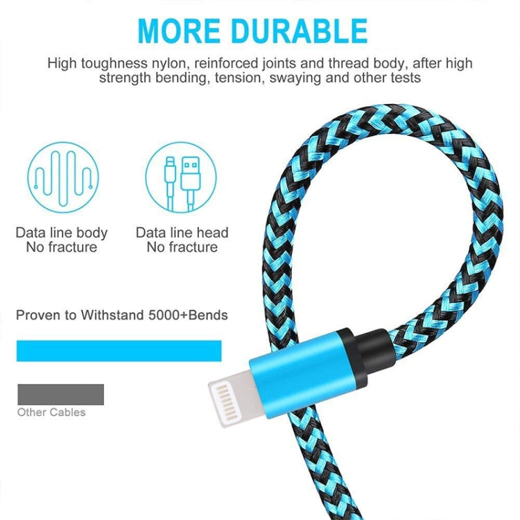 2m Woven Style 8 Pin to USB Sync Data / Charging Cable(Blue) - Normal Style Cable by buy2fix | Online Shopping UK | buy2fix