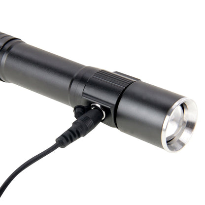 White Light Dimmable Rechargeable Flashlight , 3-Modes with Magnetic & Lanyard(Black) - LED Flashlight by buy2fix | Online Shopping UK | buy2fix