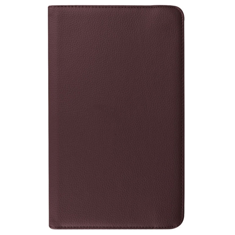 Litchi Texture Horizontal Flip Solid Color Leather Case with 360 Degrees Rotation Holder for Galaxy Tab E 9.6 / T560 / T561(Coffee) - Other Galaxy Tab PC by buy2fix | Online Shopping UK | buy2fix