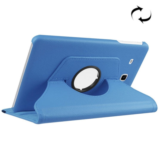 Litchi Texture Horizontal Flip Solid Color Leather Case with 360 Degrees Rotation Holder for Galaxy Tab E 9.6 / T560 / T561(Blue) - Other Galaxy Tab PC by buy2fix | Online Shopping UK | buy2fix