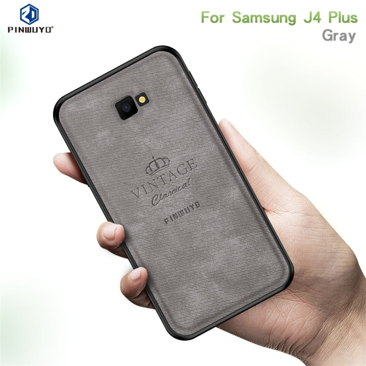 PINWUYO Shockproof Waterproof Full Coverage PC + TPU + Skin Protective Case for Galaxy J4 Plus (Grey) - Galaxy Phone Cases by PINWUYO | Online Shopping UK | buy2fix