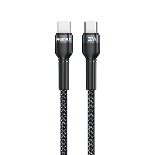 REMAX RC-172 Jany Series 1m PD100W Type-C to USB-C / Type-C Aluminum Alloy Braid Fast Charging Data Cable (Black) - USB-C & Type-C Cable by REMAX | Online Shopping UK | buy2fix