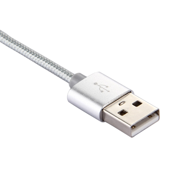 Knit Texture USB to USB-C / Type-C Data Sync Charging Cable, Cable Length: 2m, 3A Output(Silver) - USB-C & Type-C Cable by buy2fix | Online Shopping UK | buy2fix