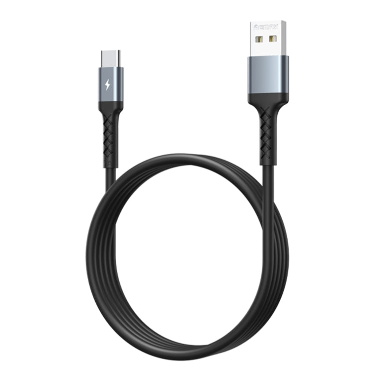 REMAX RC-161a Kayla Series 2.1A USB to USB-C / Type-C Data Cable, Cable Length: 1m (Black) - USB-C & Type-C Cable by REMAX | Online Shopping UK | buy2fix