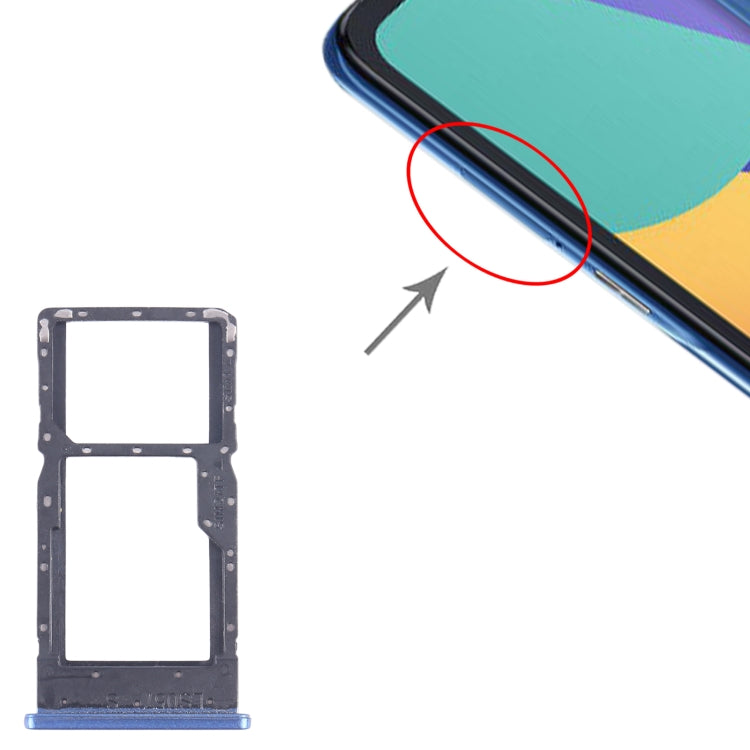 For Alcatel 1L Pro 4065F SIM Card Tray + Micro SD Card Tray (Blue) - Card Tray by buy2fix | Online Shopping UK | buy2fix