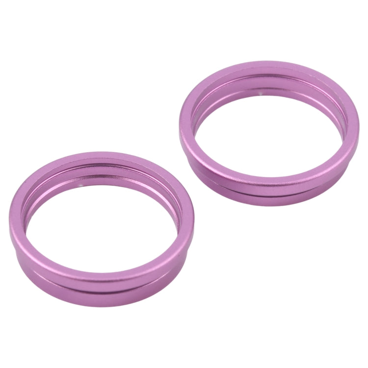 For iPhone 16 Plus 2pcs/set Rear Camera Glass Lens Metal Outside Protector Hoop Ring (Purple) - Camera Series by buy2fix | Online Shopping UK | buy2fix