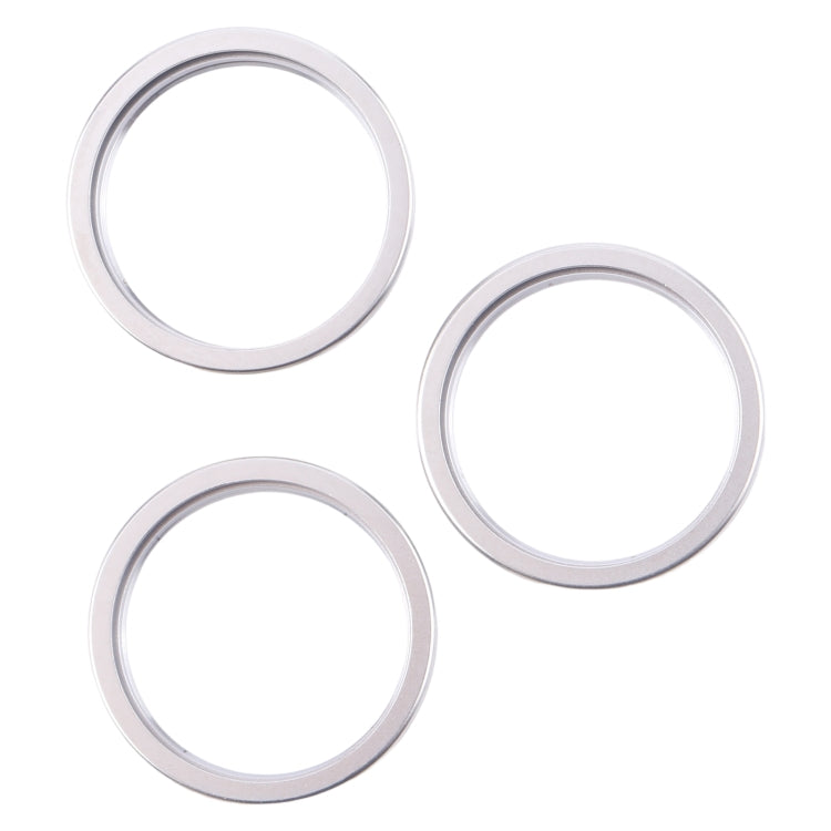 For iPhone 16 Pro Max 3pcs/set Rear Camera Glass Lens Metal Outside Protector Hoop Ring (Silver) - Camera Series by buy2fix | Online Shopping UK | buy2fix