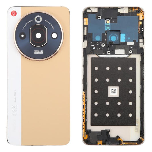 For ZTE nubia Focus Pro Z2351N Leather Battery Back Cover with Middle Frame / Camera Lens Cover(Gold) - For ZTE by buy2fix | Online Shopping UK | buy2fix