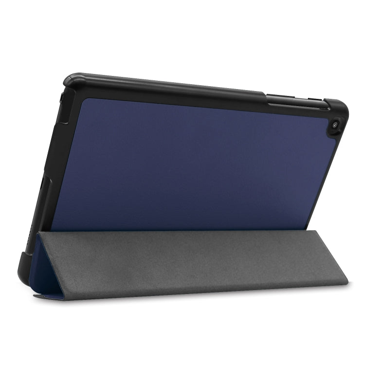 ENKAY PU Leather + Plastic Bottom Case with Three-folding Holder for Galaxy Tab A 8 (2019) P200 / P205(Dark Blue) - Tab A 8.0 & S Pen (2019) P200/P205 by ENKAY | Online Shopping UK | buy2fix