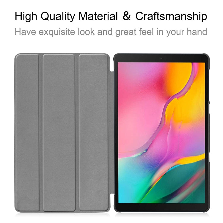 ENKAY PU Leather + Plastic Bottom Case with Three-folding Holder for Galaxy Tab A 10.1 (2019) T510 / T515(Black) - Tab A 10.1 (2019) T510 / T515 by ENKAY | Online Shopping UK | buy2fix