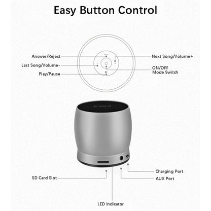 EWA A150 Portable Mini Bluetooth Speaker Wireless Hifi Stereo Strong Bass Music Boom Box Metal Subwoofer, Support Micro SD Card & 3.5mm AUX(Blue) - Desktop Speaker by EWA | Online Shopping UK | buy2fix