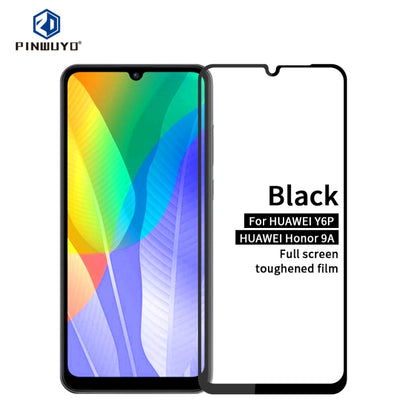 For Huawei Y6P / Honor 9A  PINWUYO 9H 2.5D Full Screen Tempered Glass Film(Black) - Honor Tempered Glass by PINWUYO | Online Shopping UK | buy2fix