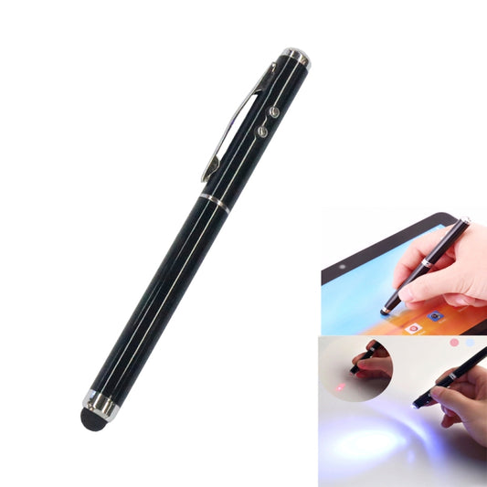 At-15 3 in 1 Mobile Phone Tablet Universal Handwriting Touch Screen with Red Laser & LED Light Function(Black) - Stylus Pen by buy2fix | Online Shopping UK | buy2fix