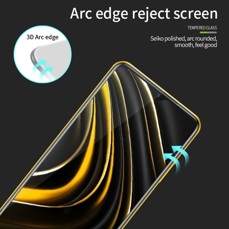 For Xiaomi Poco M3 PINWUYO 9H 3D Curved Full Screen Explosion-proof Tempered Glass Film(Black) -  by PINWUYO | Online Shopping UK | buy2fix