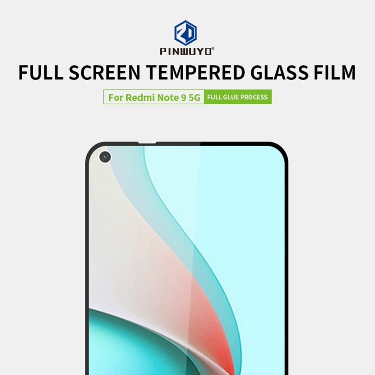 For Xiaomi Redmi Note9 5G PINWUYO 9H 2.5D Full Screen Tempered Glass Film(Black) -  by PINWUYO | Online Shopping UK | buy2fix