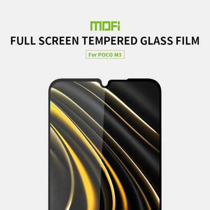 For Xiaomi Poco M3 MOFI 9H 2.5D Full Screen Tempered Glass Film(Black) -  by MOFI | Online Shopping UK | buy2fix