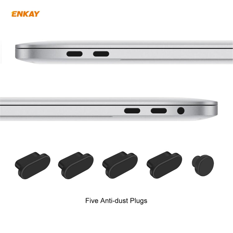 ENKAY 3 in 1 Crystal Laptop Protective Case + EU Version TPU Keyboard Film + Anti-dust Plugs Set for MacBook Pro 13.3 inch A1706 / A1989 / A2159 (with Touch Bar)(Grey) - MacBook Pro Cases by ENKAY | Online Shopping UK | buy2fix