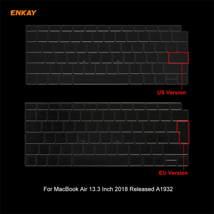 ENKAY 3 in 1 Matte Laptop Protective Case + EU Version TPU Keyboard Film + Anti-dust Plugs Set for MacBook Air 13.3 inch A1932 (2018)(Green) - MacBook Air Cases by ENKAY | Online Shopping UK | buy2fix