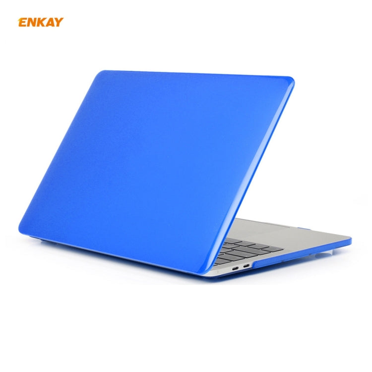 ENKAY 3 in 1 Crystal Laptop Protective Case + US Version TPU Keyboard Film + Anti-dust Plugs Set for MacBook Pro 13.3 inch A2251 & A2289 & A2338 (with Touch Bar)(Dark Blue) - MacBook Pro Cases by ENKAY | Online Shopping UK | buy2fix