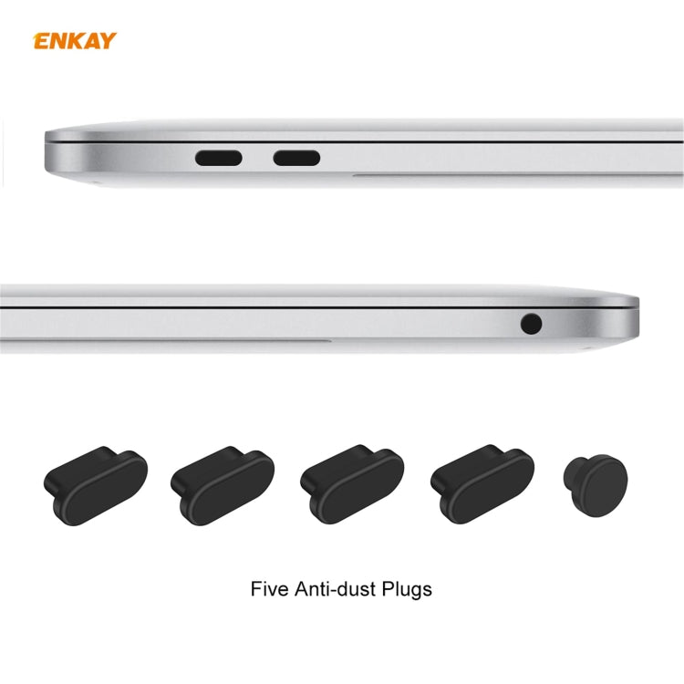 ENKAY 3 in 1 Crystal Laptop Protective Case + US Version TPU Keyboard Film + Anti-dust Plugs Set for MacBook Pro 13.3 inch A2251 & A2289 & A2338 (with Touch Bar)(Dark Blue) - MacBook Pro Cases by ENKAY | Online Shopping UK | buy2fix