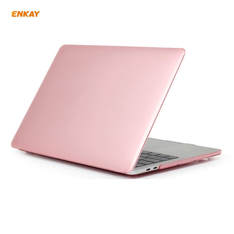 ENKAY 3 in 1 Crystal Laptop Protective Case + EU Version TPU Keyboard Film + Anti-dust Plugs Set for MacBook Pro 13.3 inch A2251 & A2289 & A2338 (with Touch Bar)(Pink) - MacBook Pro Cases by ENKAY | Online Shopping UK | buy2fix