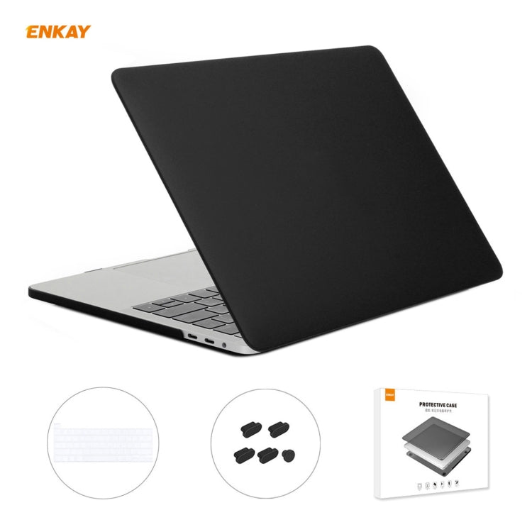 ENKAY 3 in 1 Matte Laptop Protective Case + US Version TPU Keyboard Film + Anti-dust Plugs Set for MacBook Pro 16 inch A2141 (with Touch Bar)(Black) - MacBook Pro Cases by ENKAY | Online Shopping UK | buy2fix