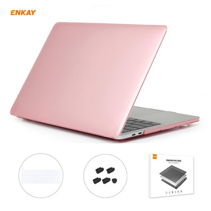 ENKAY 3 in 1 Crystal Laptop Protective Case + US Version TPU Keyboard Film + Anti-dust Plugs Set for MacBook Pro 16 inch A2141 (with Touch Bar)(Pink) - MacBook Pro Cases by ENKAY | Online Shopping UK | buy2fix